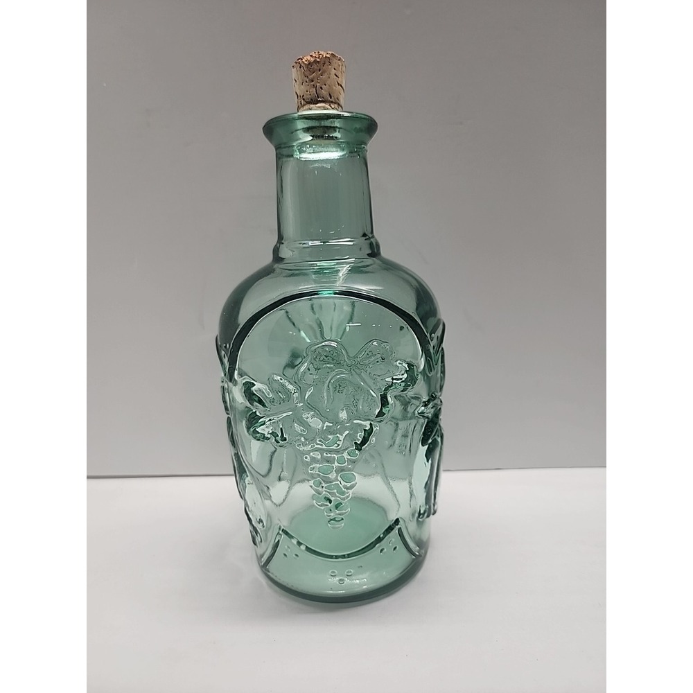 Vintage Libbey Sage Green Maple Leaf Glass Bottle Decanter‎ Made in Canada . 8" - Picture 3 of 5